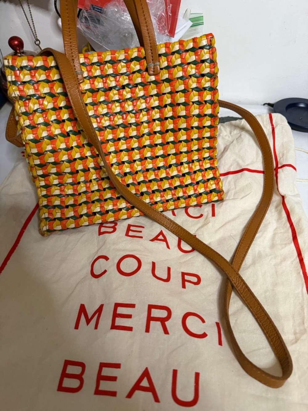 Clare V Mercado Woven Rattan Bag